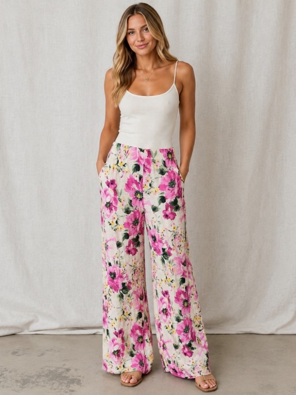 Abercrombie & Fitch 3X wide legged cotton floral print trousers NWT